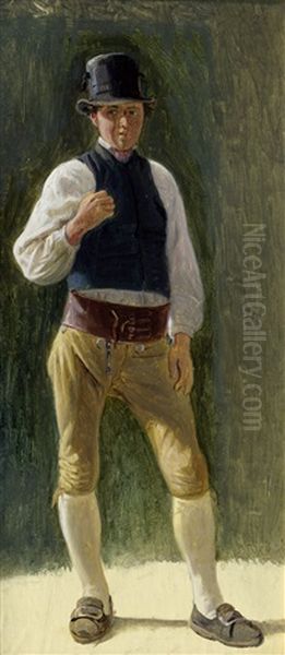 Studie Eines Stehenden Italieners In Tracht Oil Painting by Wilhelm Nicolai Marstrand