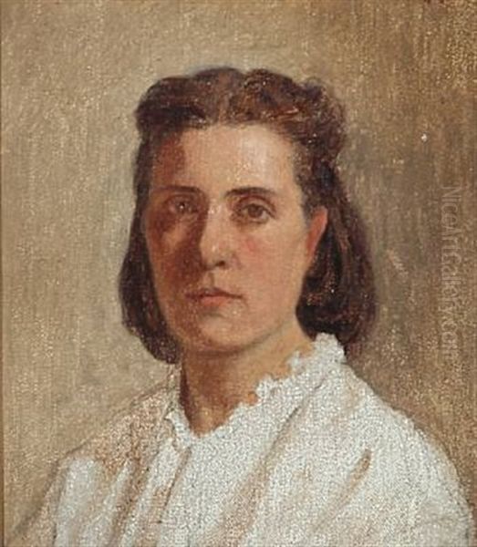 Studie Af En Ung Kvinde Oil Painting by Wilhelm Nicolai Marstrand