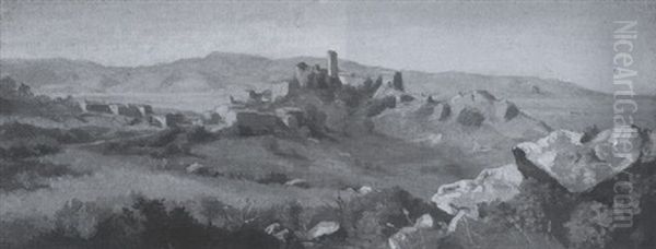 Blick Auf Olevano Oil Painting by Wilhelm Nicolai Marstrand