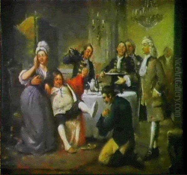 Jeppe Kraever Ridefogeden Haengt Oil Painting by Wilhelm Nicolai Marstrand