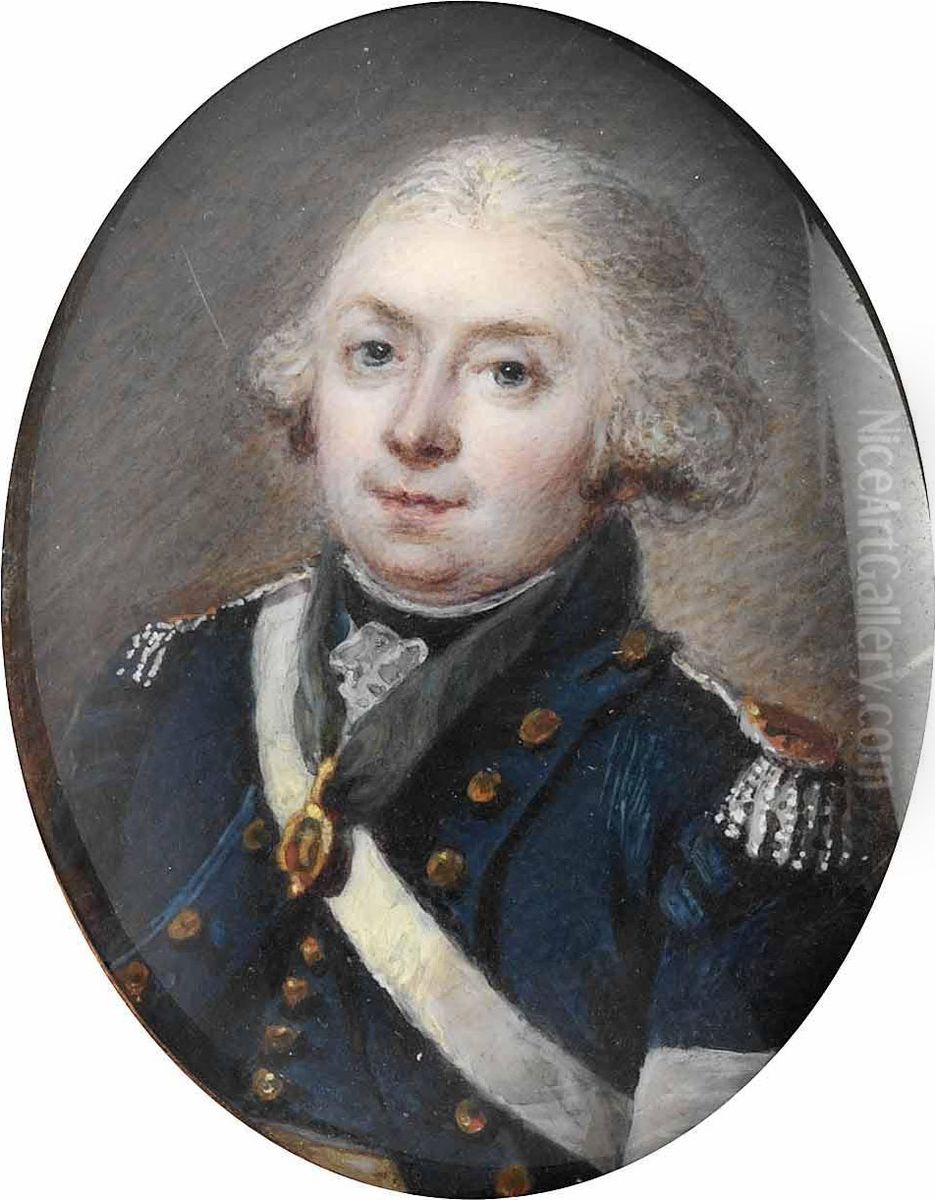 Officer I Borgargardet Med Vasaordens Riddartecken Oil Painting by Anton Ulrik Berndes