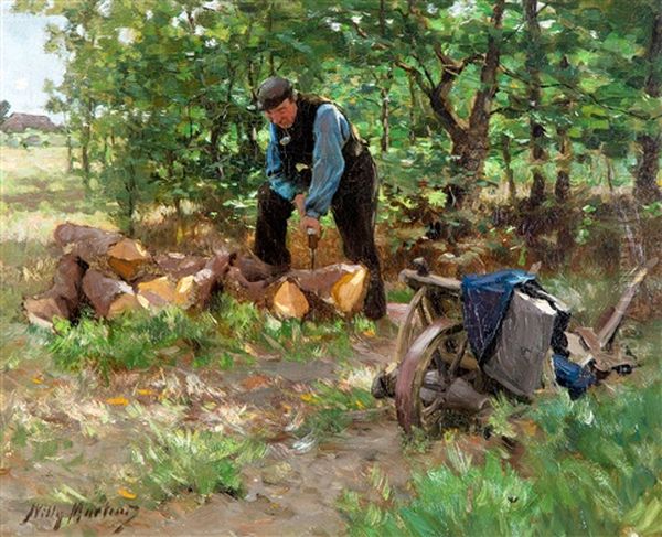 Le Bucheron Oil Painting by Willy Martens