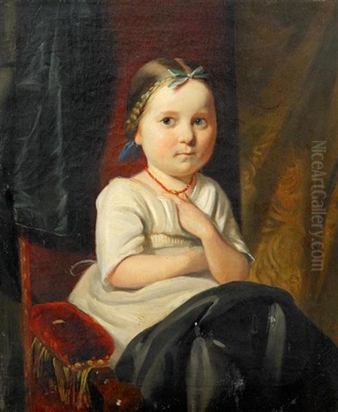 Madchenportrait Oil Painting by Friedrich Wilhelm Heinrich Martersteig