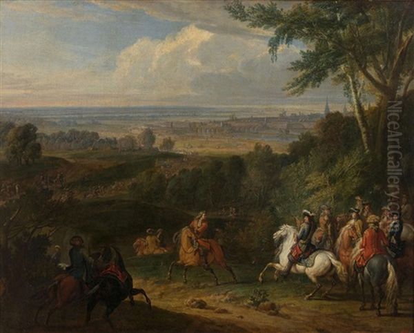 Louis Xiv Au Siege De Douai En 1667 Oil Painting by Jean-Baptiste Martin