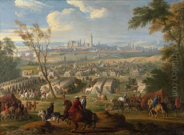 Le Siege De Mons En 1691 Oil Painting by Jean-Baptiste Martin