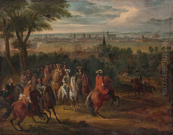L'armee De Louis Xiv Au Prieure De Fives Devant Lille Oil Painting by Jean-Baptiste Martin