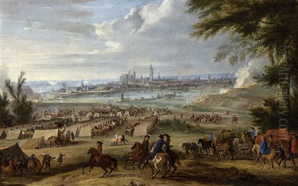 Le Siege De Mons En 1691 Par Les Armees De Louis Xiv Oil Painting by Jean-Baptiste Martin