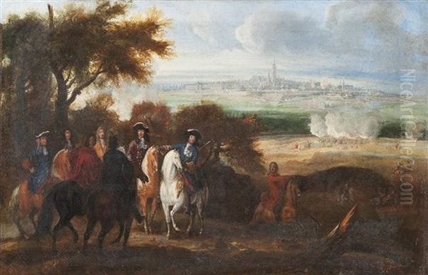 Louis Xiv Devant Le Siege De Mons Oil Painting by Jean-Baptiste Martin