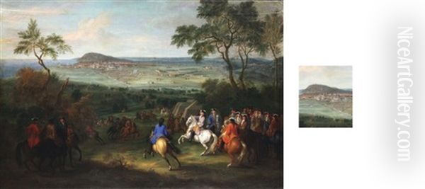 Le Siege De Barcelone En 1697 Oil Painting by Jean-Baptiste Martin