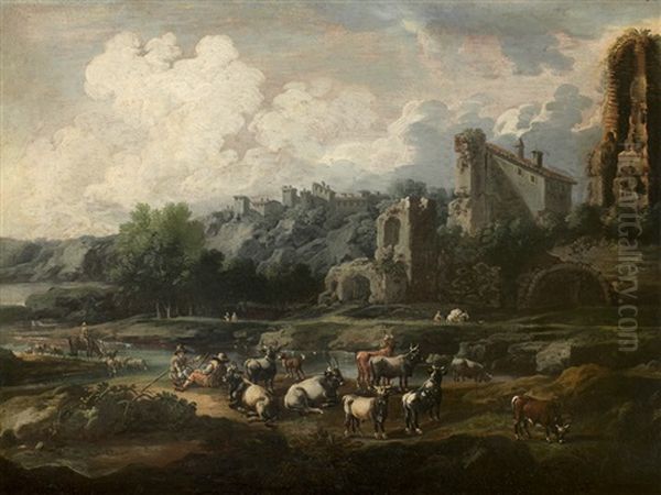 Scene De Bataille - Dunkerque ? (+ Scene De Campement Militaire; Pair) Oil Painting by Jean-Baptiste Martin