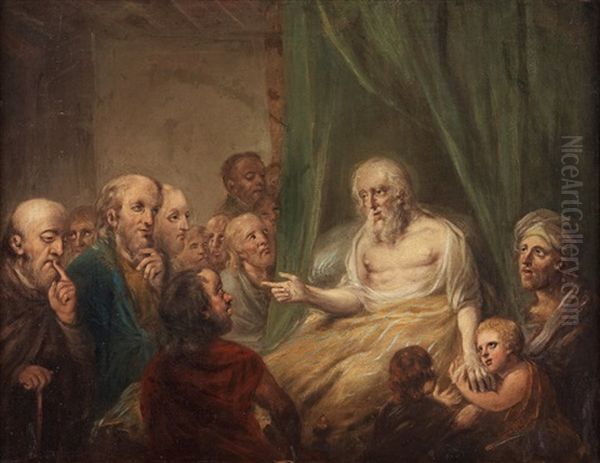 Jacob Tar Avsked Av Sina Soners Oil Painting by Elias Martin