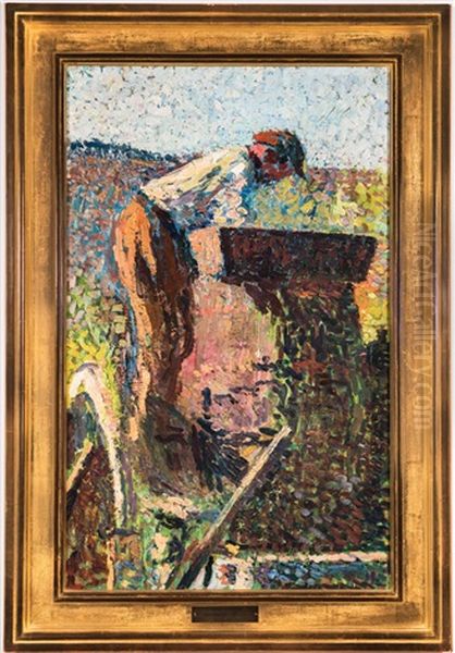 L'homme Au Pressoir Oil Painting by Henri Martin