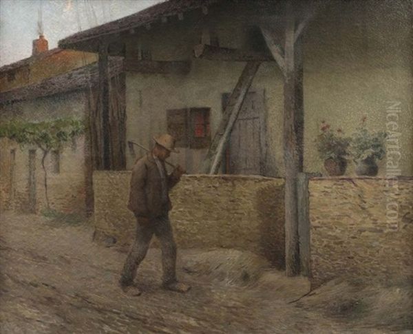 Retour Des Champs, Circa 1890-96 Oil Painting by Henri Martin