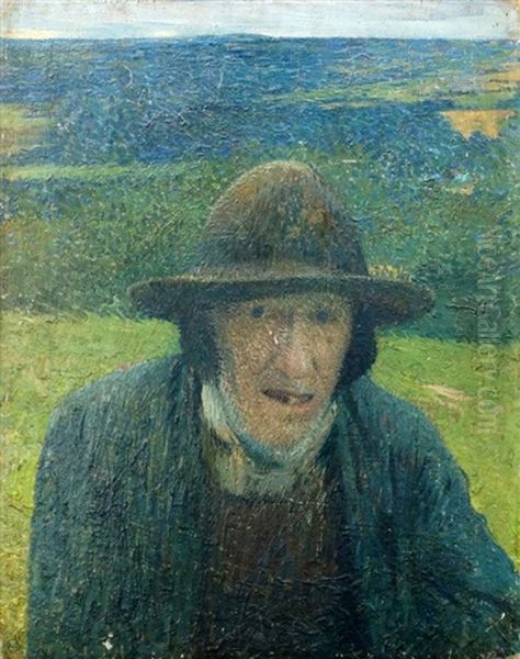 Portrait Of A Farm Labourer Oil Painting by Henri Martin