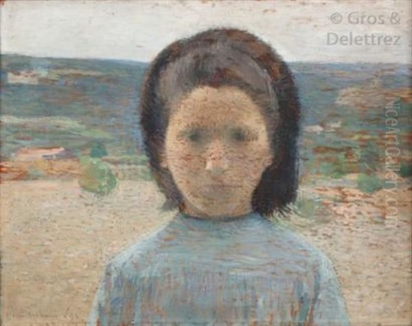Portrait De Petite Fille, 1892 Oil Painting by Henri Martin