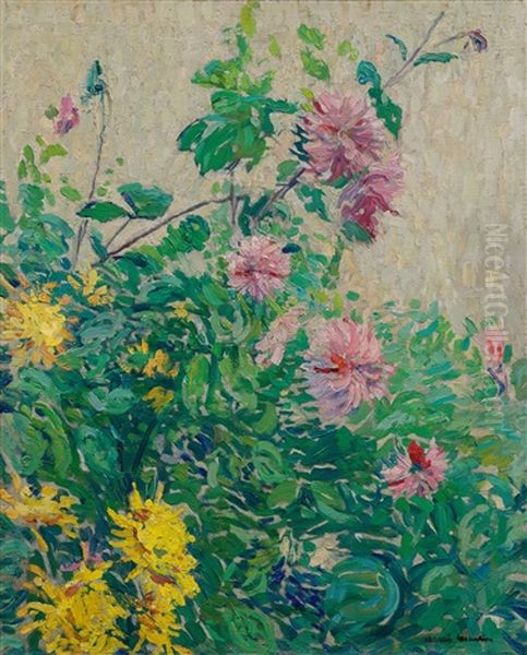 Fleurs Oil Painting by Henri Martin