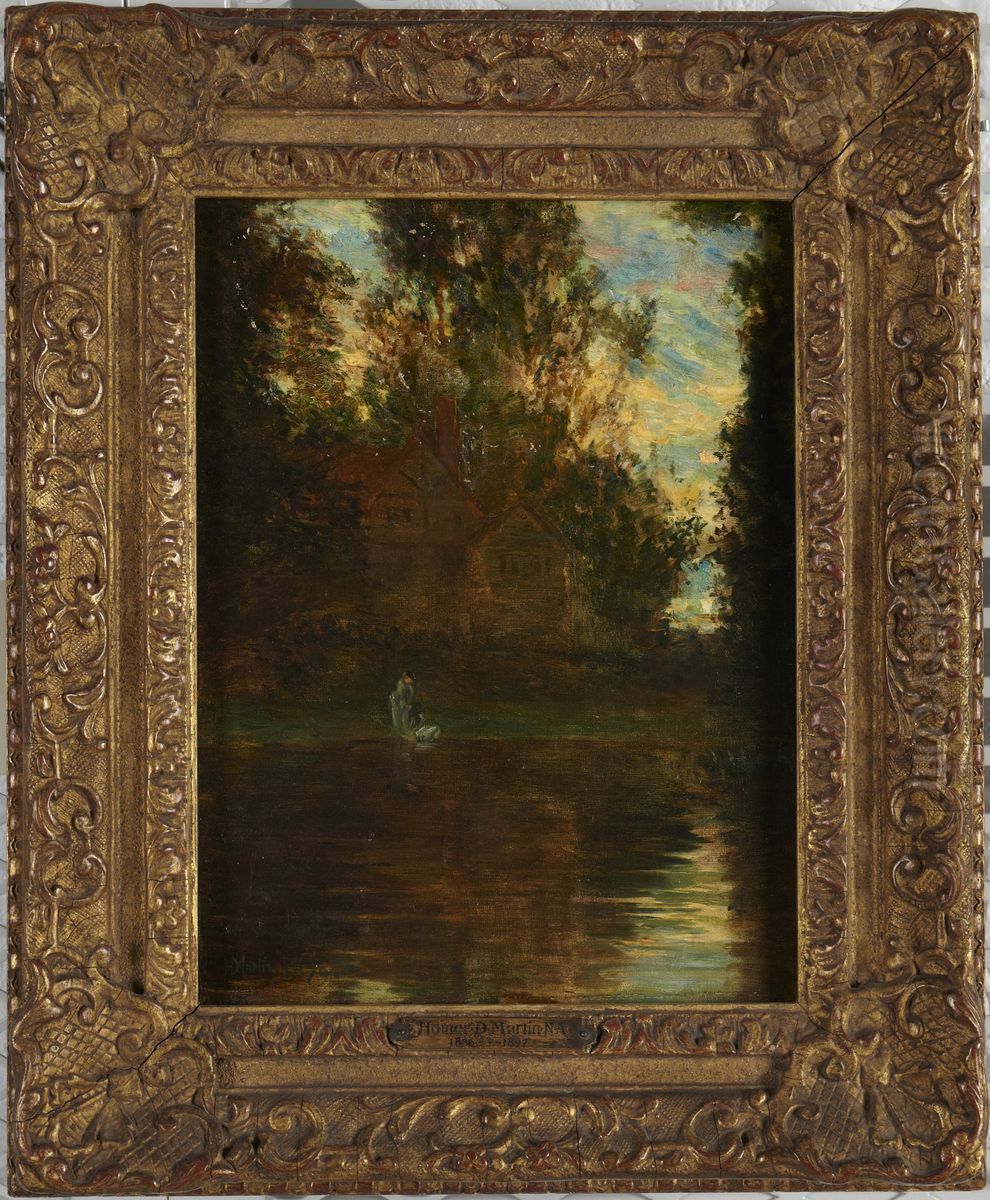 River Landscape Oil Painting by Homer Dodge Martin