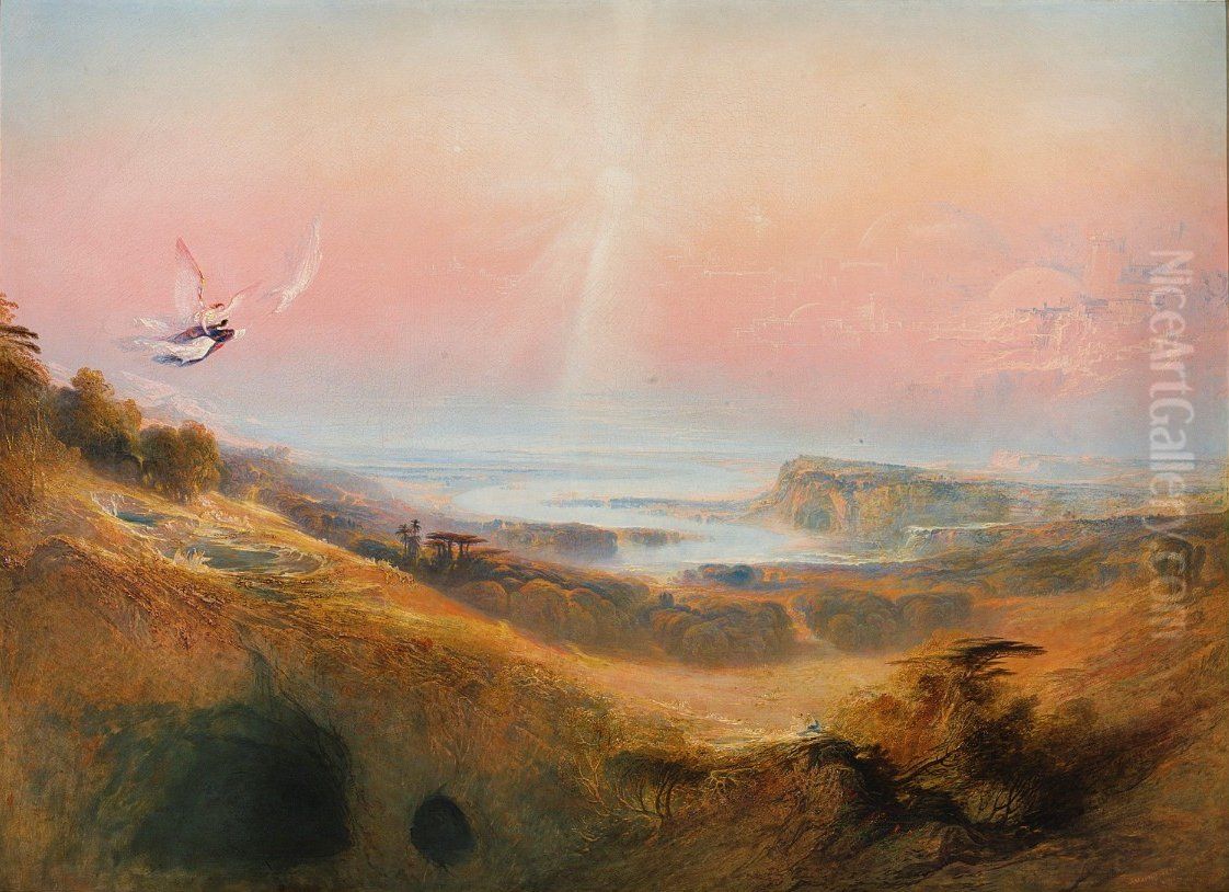 The Celestial City And The River Of Bliss Oil Painting by John Martin