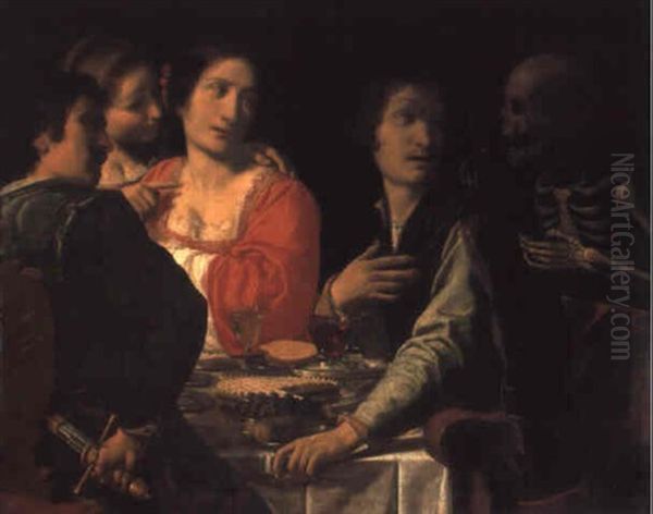Death Comes To The Table Oil Painting by Giovanni Martinelli