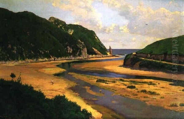 Playa De La Franca Oil Painting by Juan Martinez Abades
