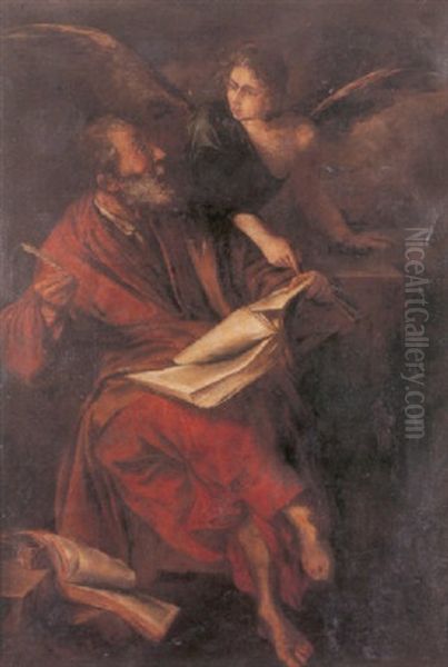 San Mateo Y El Angel Oil Painting by Sebastian Martinez Domedel