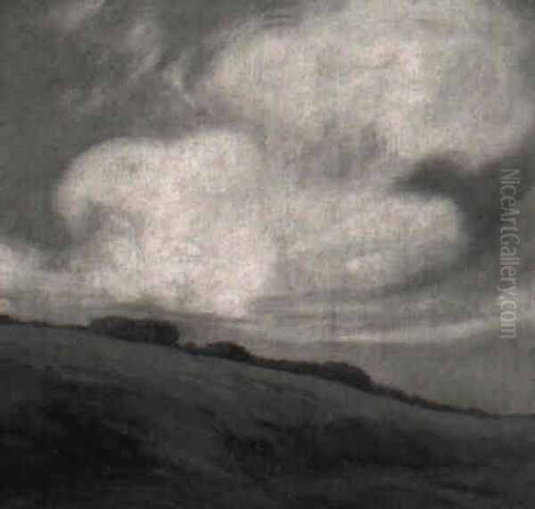 Clouds Over The California Hillside Oil Painting by Xavier Martinez