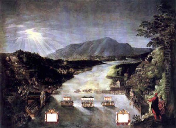 Exchange Of The French And Spanish Princesses. Oil Painting by Valerio Marucelli