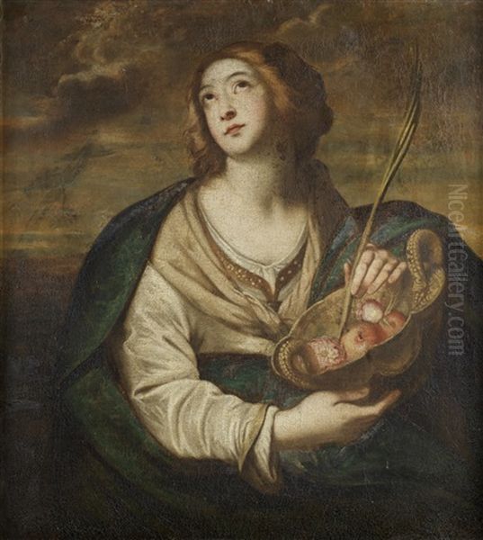 Saint Dorothy Oil Painting by Giuseppe Marullo