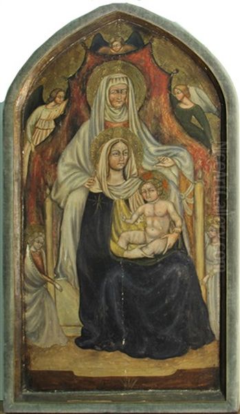 The Virgin And Child With Saint Anne Oil Painting by Masaccio (Tommaso di Giovanni)