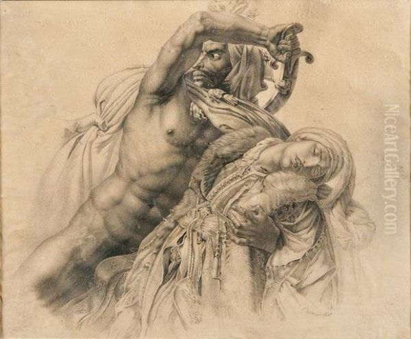 La Revolte Du Caire, Detail D'apres Anne-louis Girodet Oil Painting by Bernico