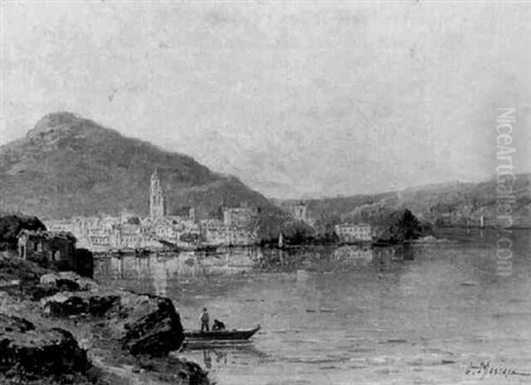 Paysage De Lac Oil Painting by Gustave Mascart