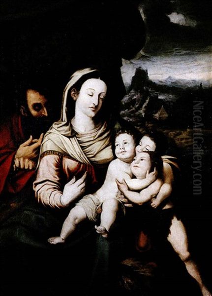 Sagrada Familia Oil Painting by Vicente Juan (de Juanes) Masip