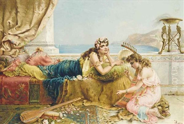 A Classical Lullaby Oil Painting by Francisco Masriera y Manovens