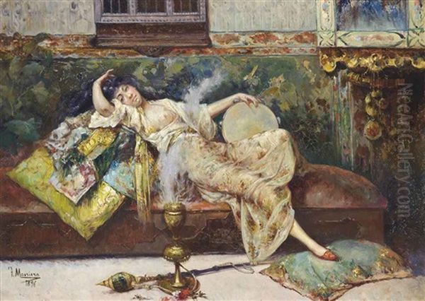 The Tambourine Girl Oil Painting by Francisco Masriera y Manovens