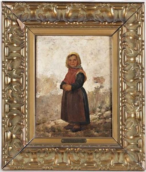 Portrait De Jeune Fille Oil Painting by Francisco Masriera y Manovens