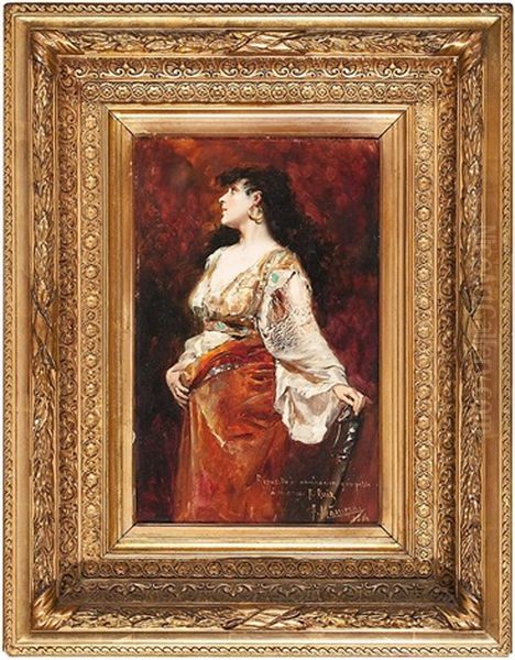 Odalisca Oil Painting by Francisco Masriera y Manovens