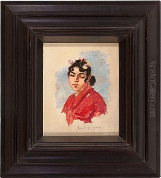 Encarnacion La Cantaora Oil Painting by Francisco Masriera y Manovens
