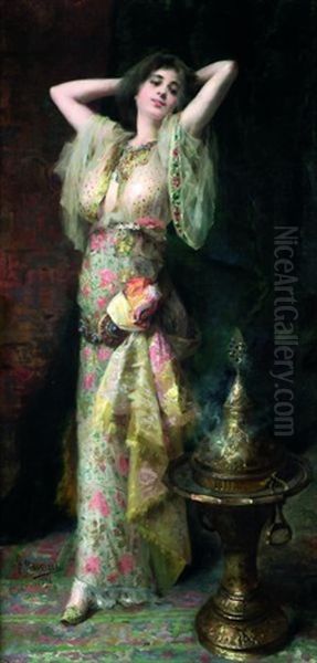 Odalisca Oil Painting by Francisco Masriera y Manovens