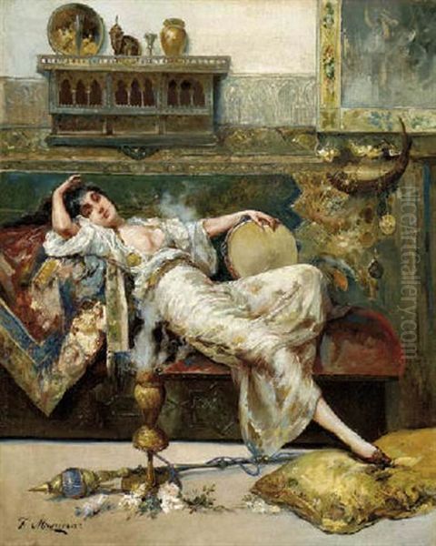 Odalisca Oil Painting by Francisco Masriera y Manovens