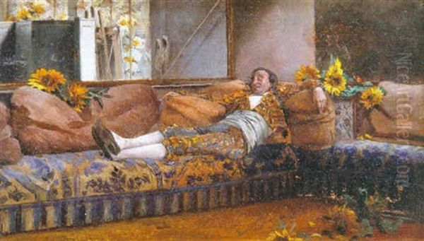 Descanso Despues De La Faena Oil Painting by Francisco Masriera y Manovens