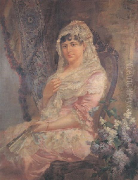 Retrato De Dama Oil Painting by Francisco Masriera y Manovens