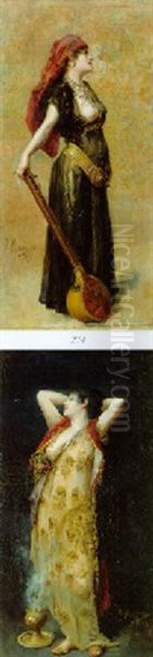 Odalisque Oil Painting by Francisco Masriera y Manovens