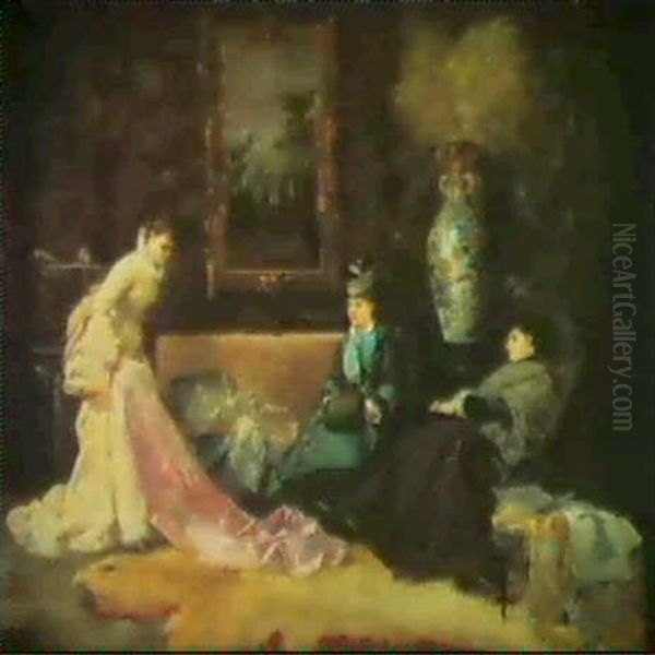 Ensenando El Ajuar Oil Painting by Francisco Masriera y Manovens