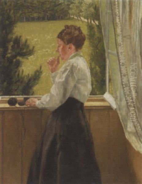 Am Fenster Oil Painting by Edmund Massau