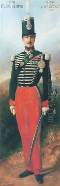 Louis De Chateaubriand, Colonel Du 4ieme Chasseurs Oil Painting by Emmanuel Masse