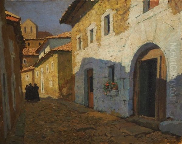 Fin D'apres-midi, Rue De L'eglise A Sos Del Rey Oil Painting by Georges Masson
