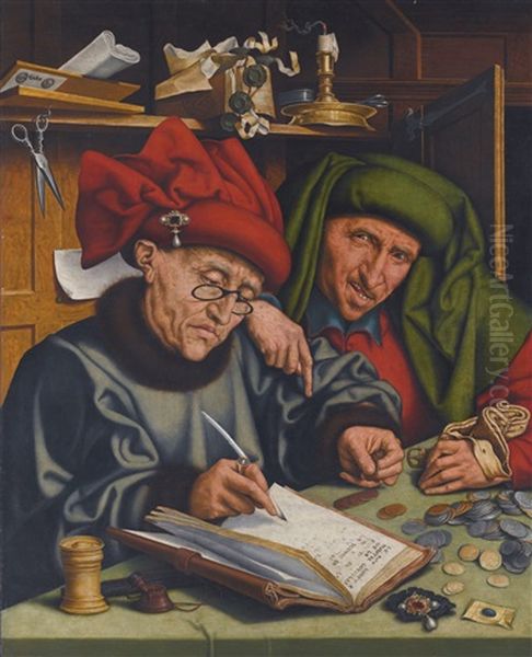 The Misers Oil Painting by Quentin Massys the Elder