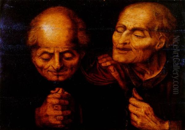 Les Deux Hypocrites Oil Painting by Quentin Massys the Elder