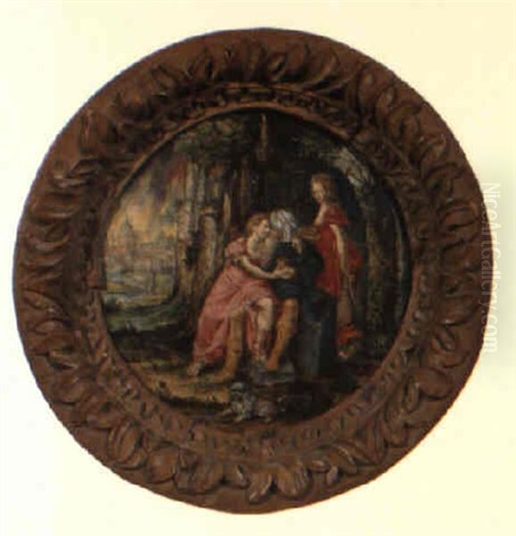 Lot Und Seine Tochter Oil Painting by Jan Massys