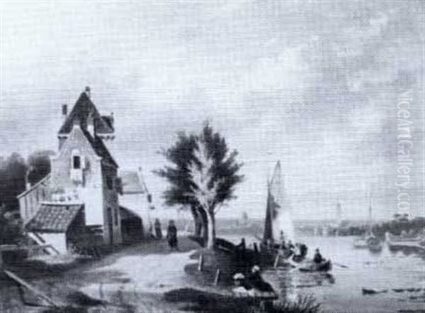 A Riverlandscape In Summer Oil Painting by Jan van Mastenbroek